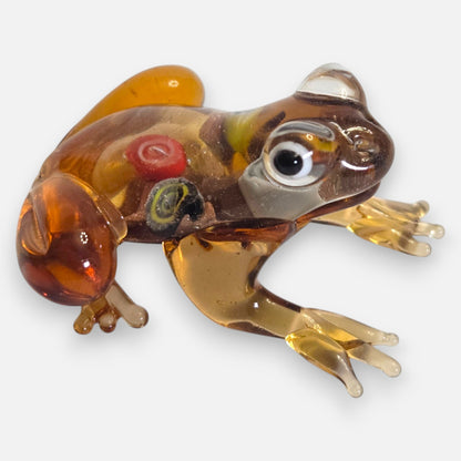 Murano Set Of Six Glass Frogs Multi Colour - Multi