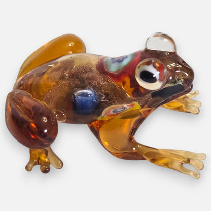 Murano Set Of Six Glass Frogs Multi Colour - Multi