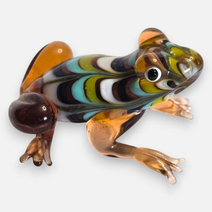 Murano Set Of Six Glass Frogs Multi Colour - Multi