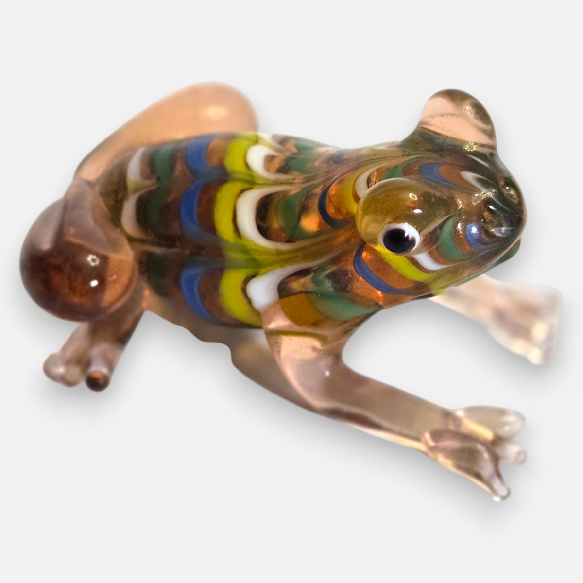 Murano Set Of Six Glass Frogs Multi Colour - Multi