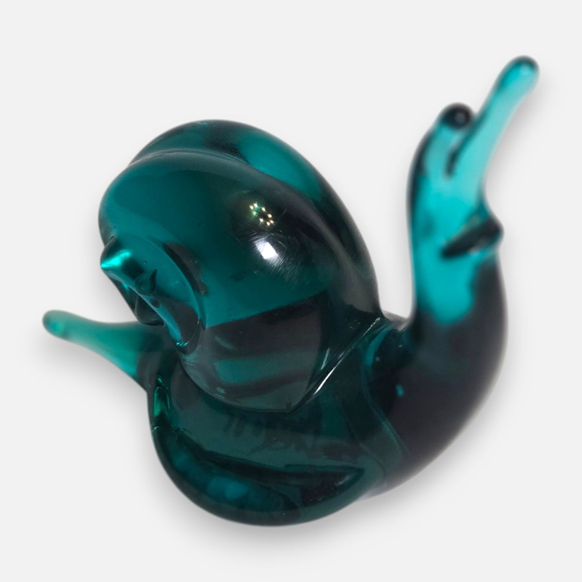 Murano Amber Seal and Teal Blue Snail - Amber/Teal