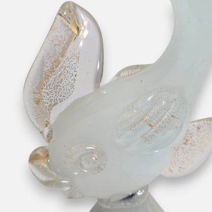 Murano Opaline White Glass Fish - White
