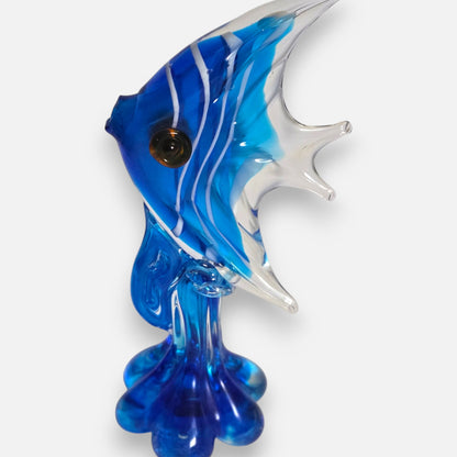 Murano Vintage Red And Blue Angel Fish - Red/Blue