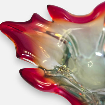 Murano Vintage Ruby Red Glass Bowl - Ruby Red