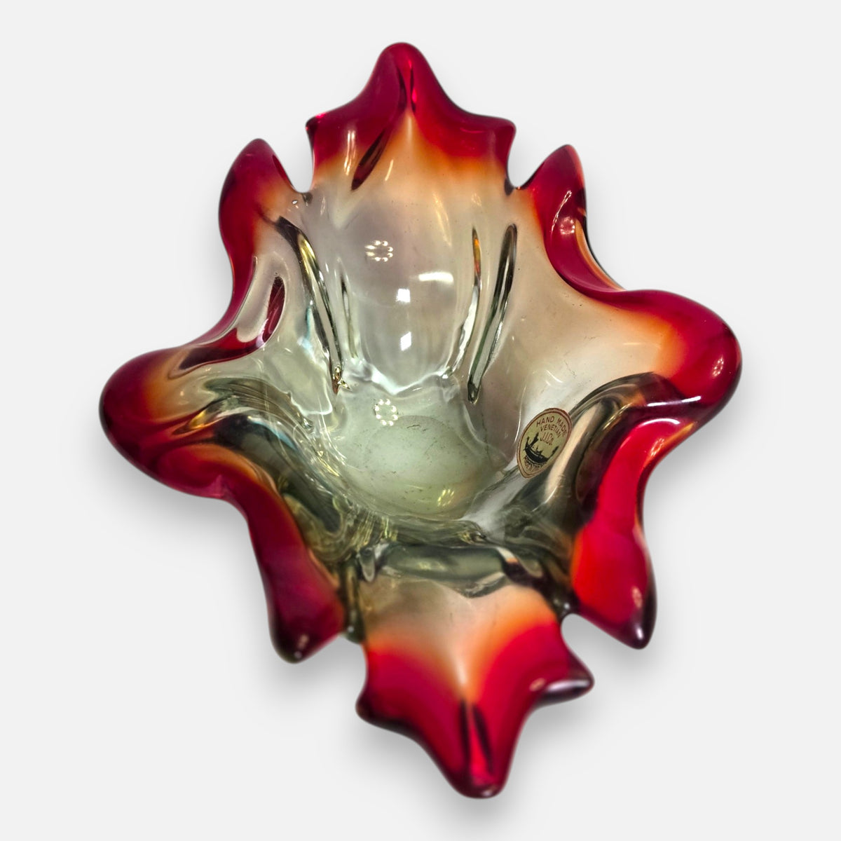 Murano Vintage Ruby Red Glass Bowl - Ruby Red