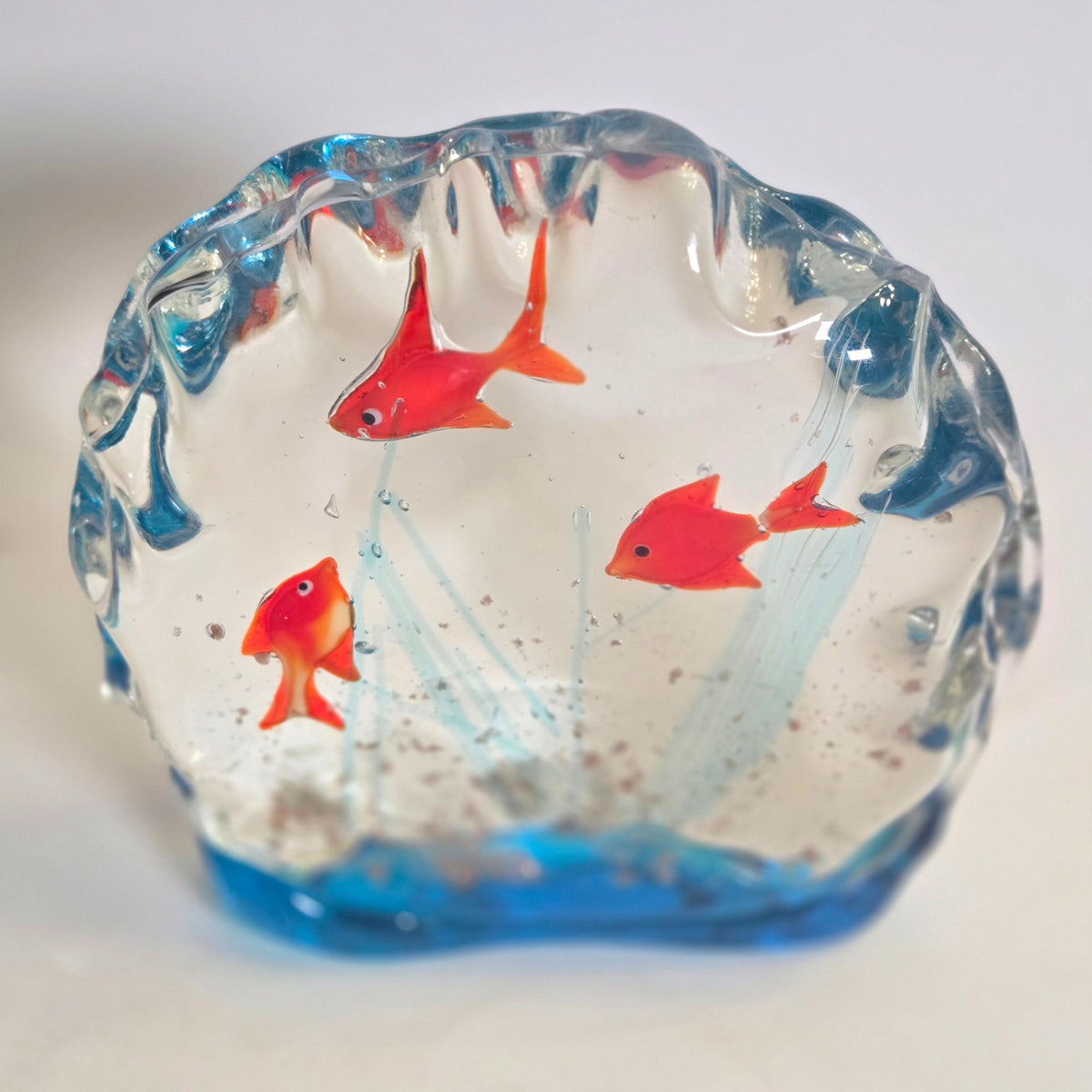 Murano Vintage Glass Aquarium Paperweight - Multi