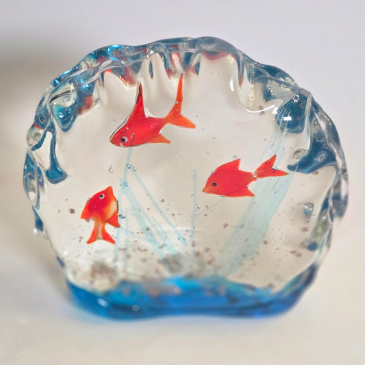 Murano Vintage Glass Aquarium Paperweight - Multi