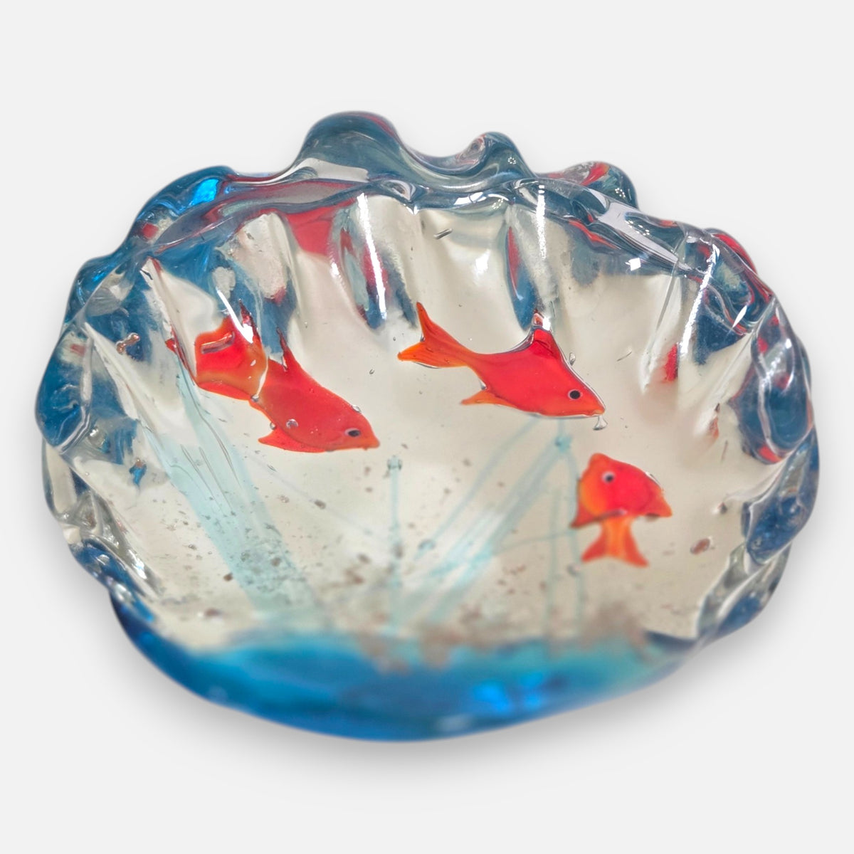 Murano Vintage Glass Aquarium Paperweight - Multi