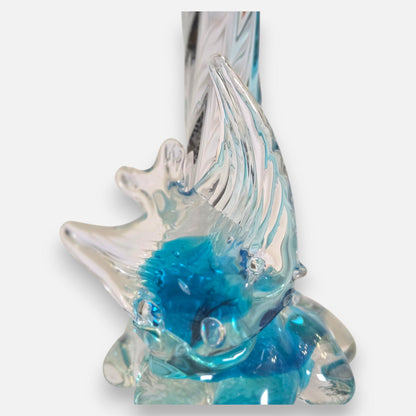 Murano Glass Red And Blue Fish Vases - Red/Blue