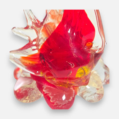 Murano Glass Red And Blue Fish Vases - Red/Blue