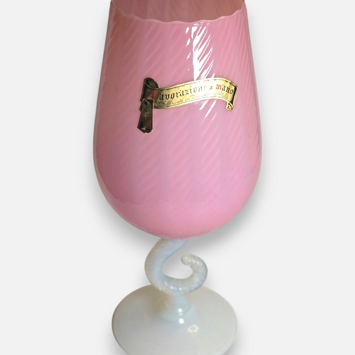 Stelvia Empoli Italian Glass Pink Vase - Pink