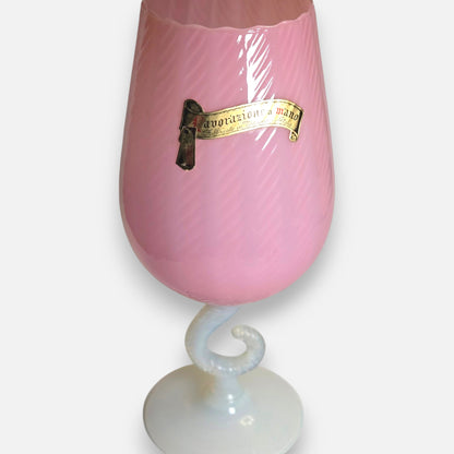 Stelvia Empoli Italian Glass Pink Vase - Pink