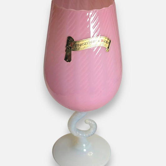 Stelvia Empoli Italian Glass Pink Vase - Pink