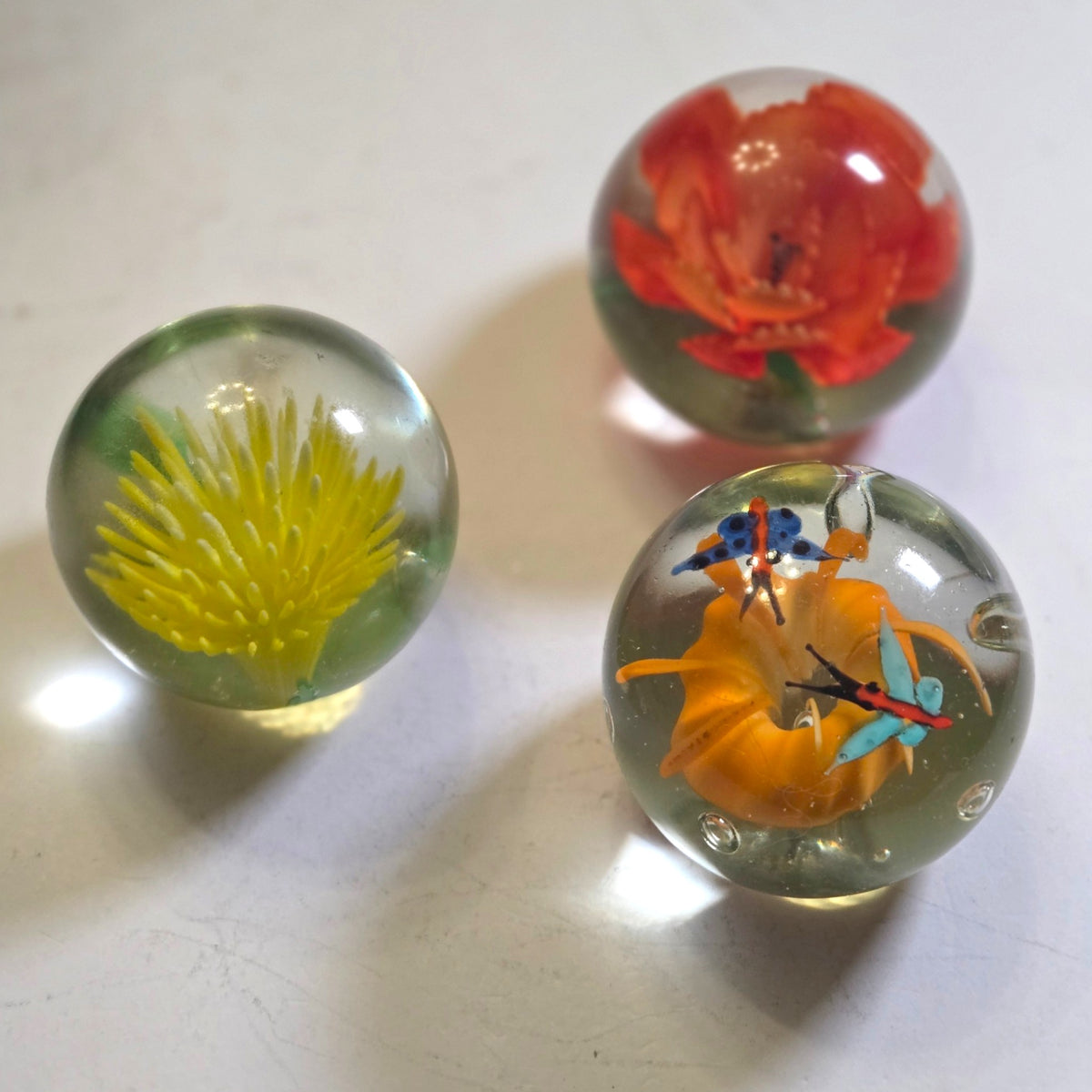 Murano Vintage Three Glass Paperweights - Multi