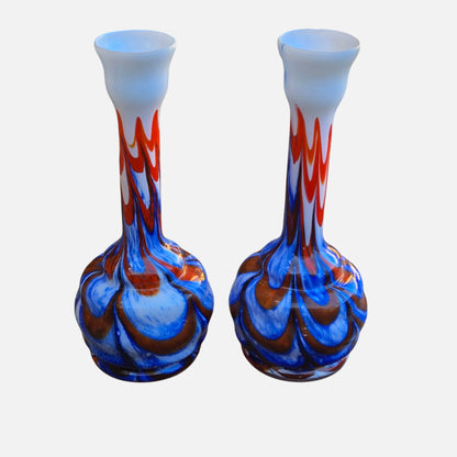 Opaline Florence Multi Coloured Two Glass Vases - Multi