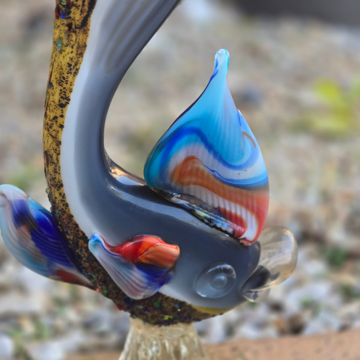 Murano Multi Coloured Fish On Base - Multi