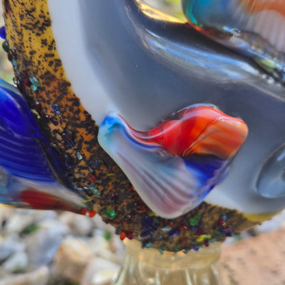 Murano Multi Coloured Fish On Base - Multi