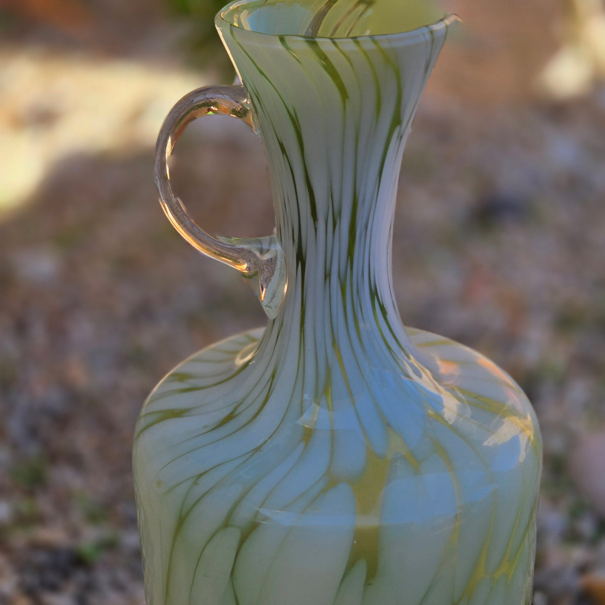 Empoli Olive Green Pair Glass Jugs - Multi