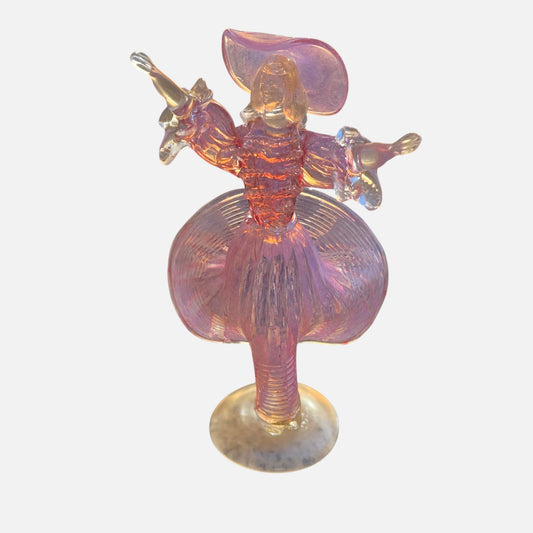 Murano Vintage Pink Lady Figurine - Pink