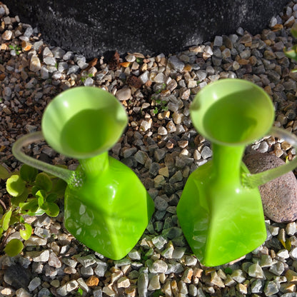 Empoli Vintage Pair Of Green Glass Jugs - Green