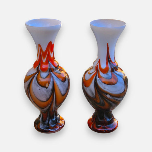Empoli Opaline Marbled Pattern Vases - Multi
