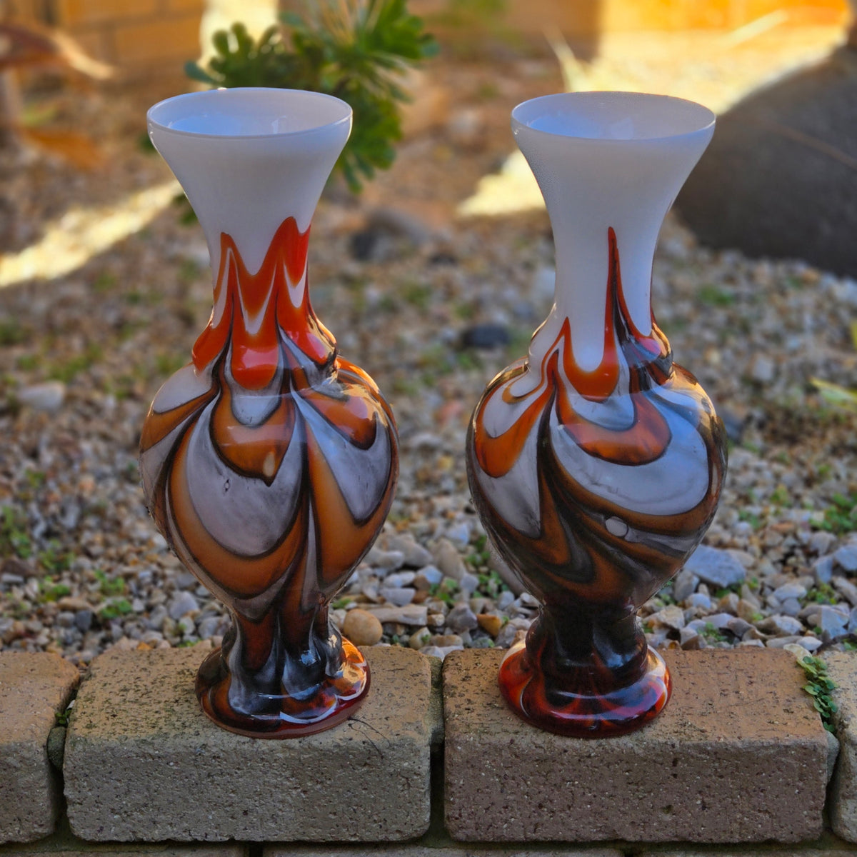 Empoli Opaline Marbled Pattern Vases - Multi