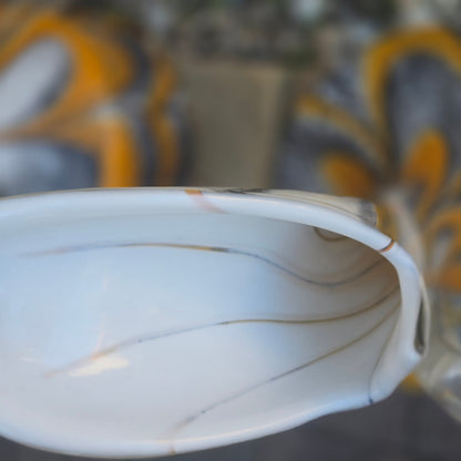 Empoli Pair of Orange And Grey Glass Jugs - Multi