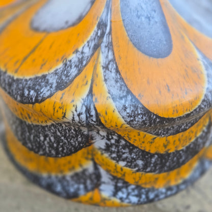 Empoli Pair of Orange And Grey Glass Jugs - Multi