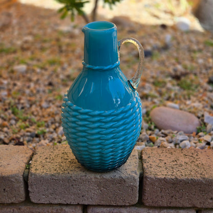 Empoli Vintage Red And Blue Glass Jugs - Red/Blue