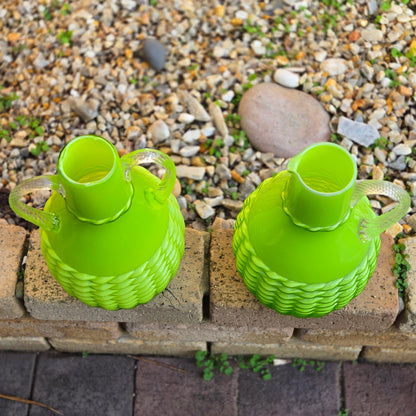 Empoli Vintage Green Two Glass Jugs - Green