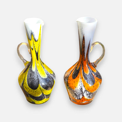 Empoli Vintage Yellow And Oragne Glass Jugs - Yellow/Orange