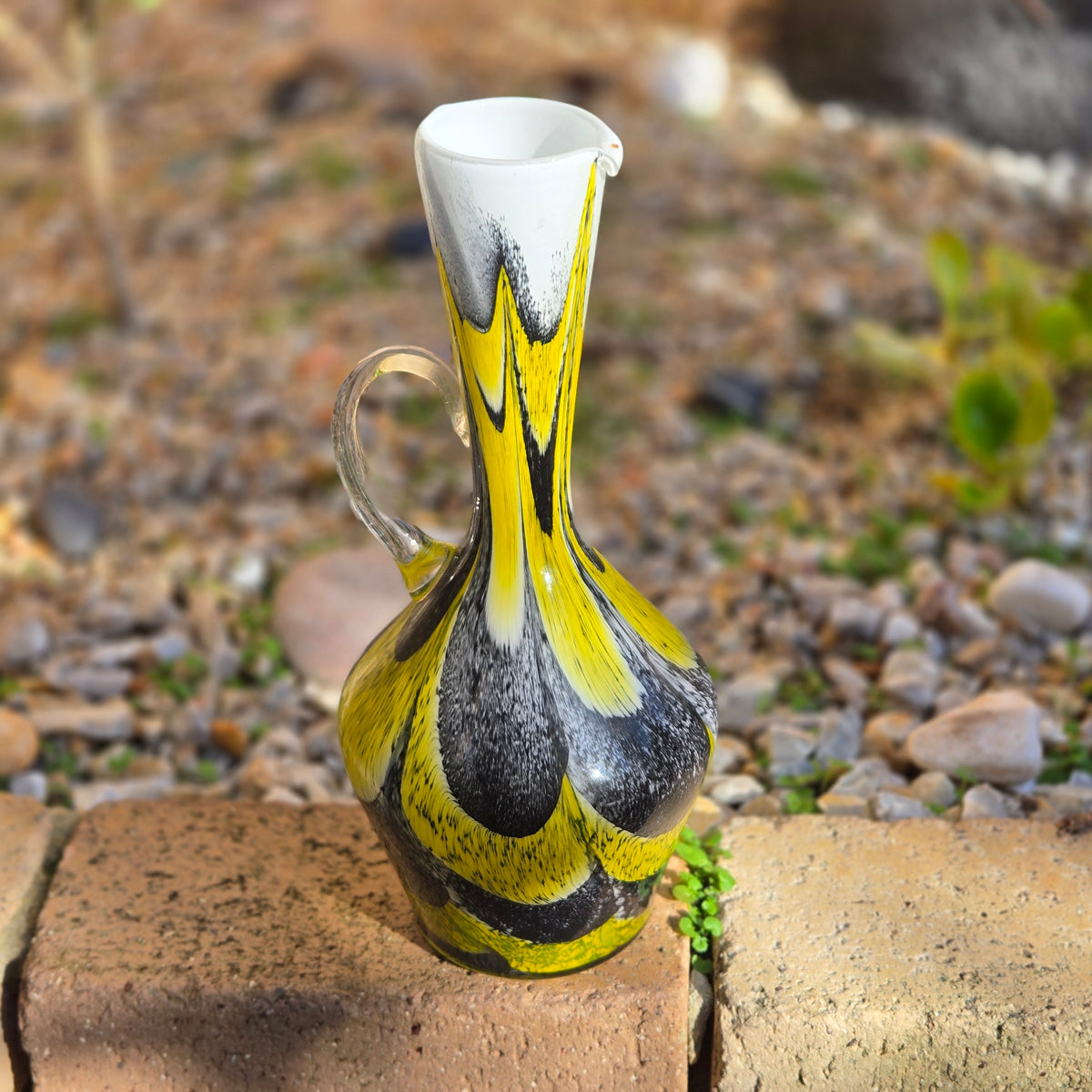 Empoli Vintage Yellow And Oragne Glass Jugs - Yellow/Orange