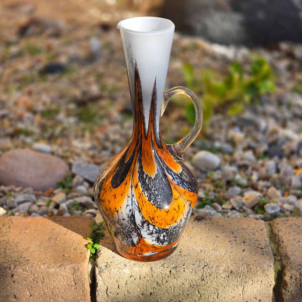 Empoli Vintage Yellow And Oragne Glass Jugs - Yellow/Orange