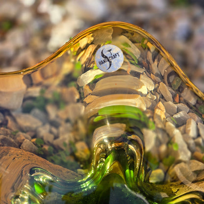 Sanyu Vintage Amber And Green Glass Bowl - Amber/Green