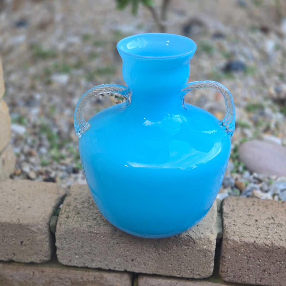 Empoli Vintage Orange And Blue Glass Jugs - Orange/Blue
