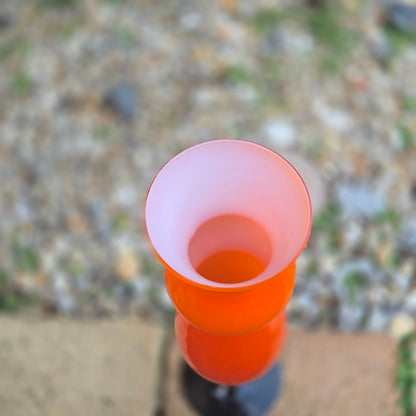 Ryd Glasbruk Orange And Black Glass Vase  - Orange/Black