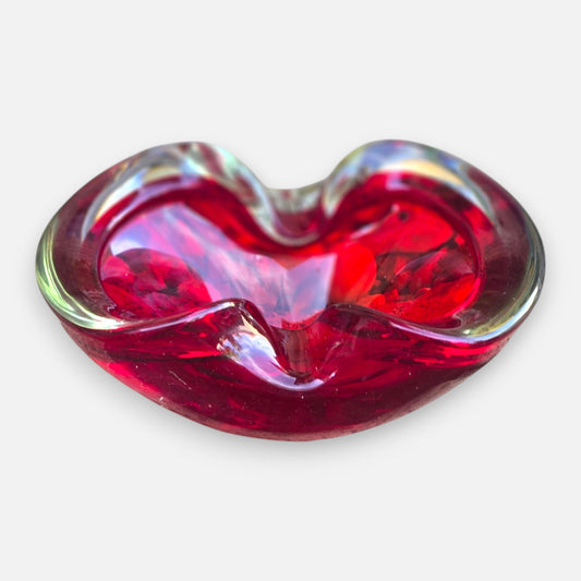 Murano Sommerso Red Ashtray/Bowl - Red