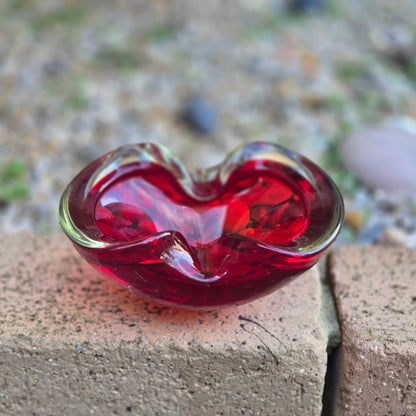 Murano Sommerso Red Ashtray/Bowl - Red