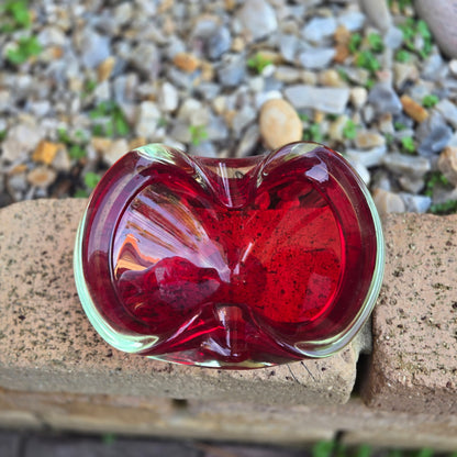 Murano Sommerso Red Ashtray/Bowl - Red