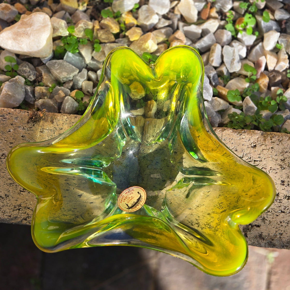 Murano Uranium Green Glass Bowl - Uranium Green