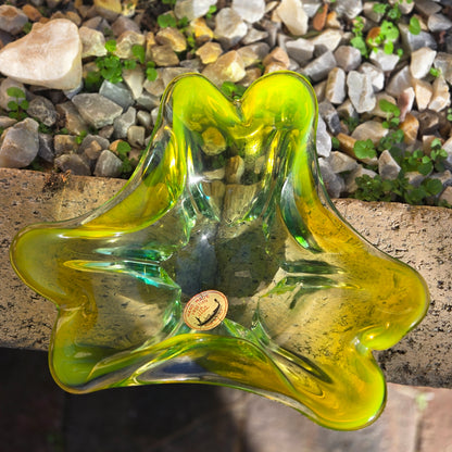 Murano Uranium Green Glass Bowl - Uranium Green
