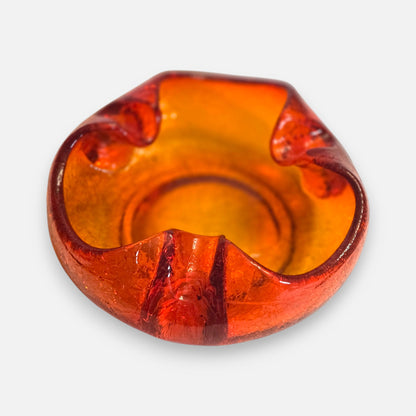 VTG Viking Glass Persimmon Orange Ashtray/Bowl - Persimmon Orange