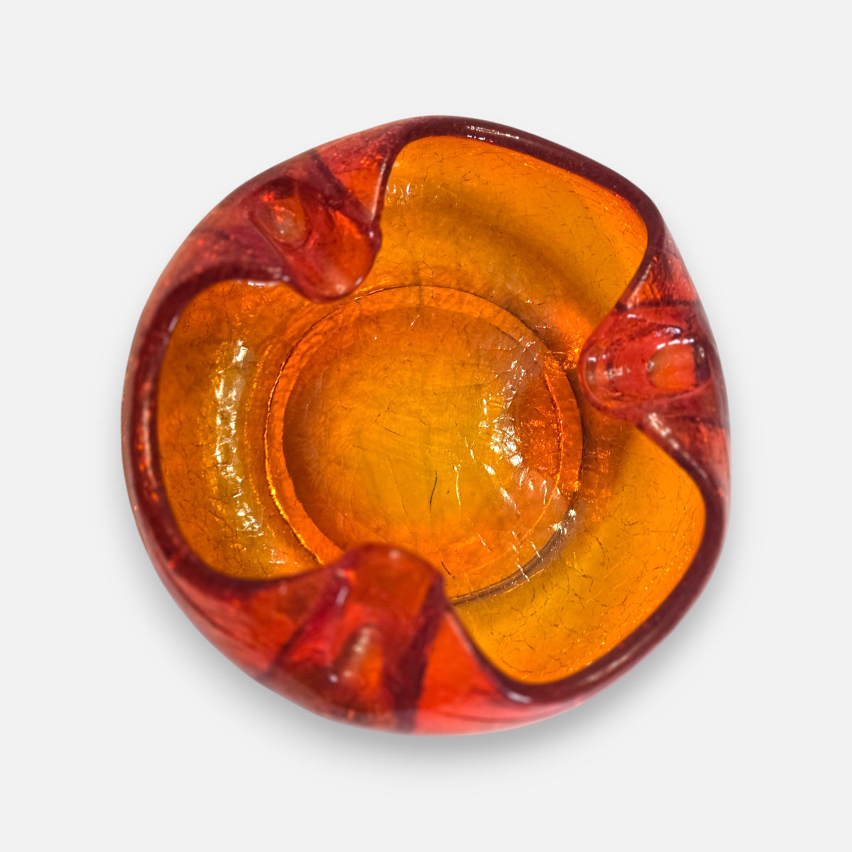VTG Viking Glass Persimmon Orange Ashtray/Bowl - Persimmon Orange