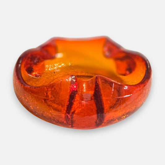VTG Viking Glass Persimmon Orange Ashtray/Bowl - Persimmon Orange