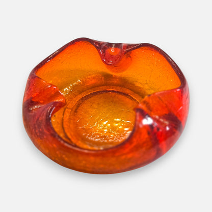 VTG Viking Glass Persimmon Orange Ashtray/Bowl - Persimmon Orange