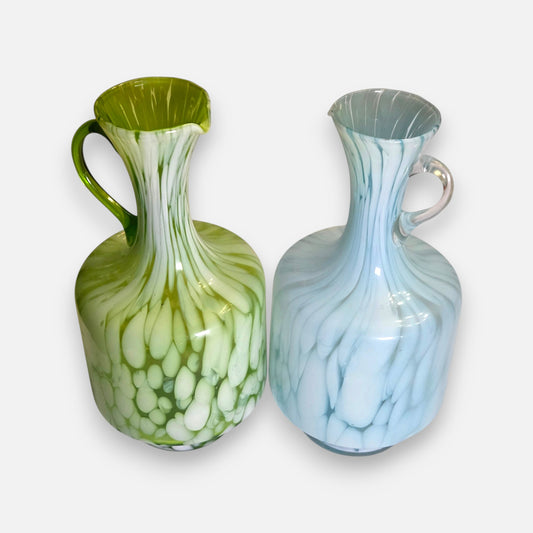 Empoli Blue And Green Glass Jugs/Vases - Blue/Green