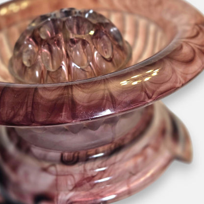 Davidson Art Deco Amethyst Purple Cloud Glass Flower Bowl - Amethyst