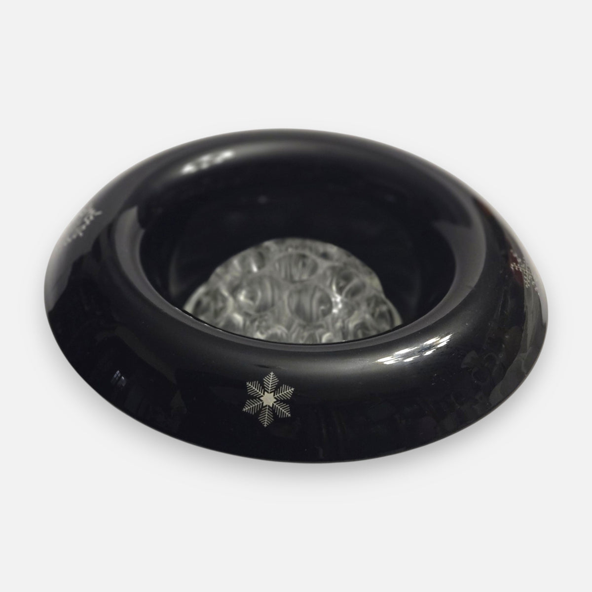 Bagley & Co Jetique Black Glass Posy Vase Bowl - Black