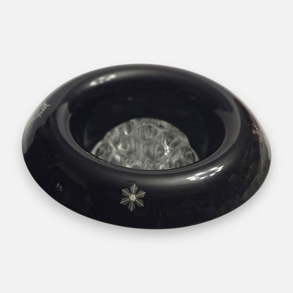 Bagley & Co Jetique Black Glass Posy Vase Bowl - Black