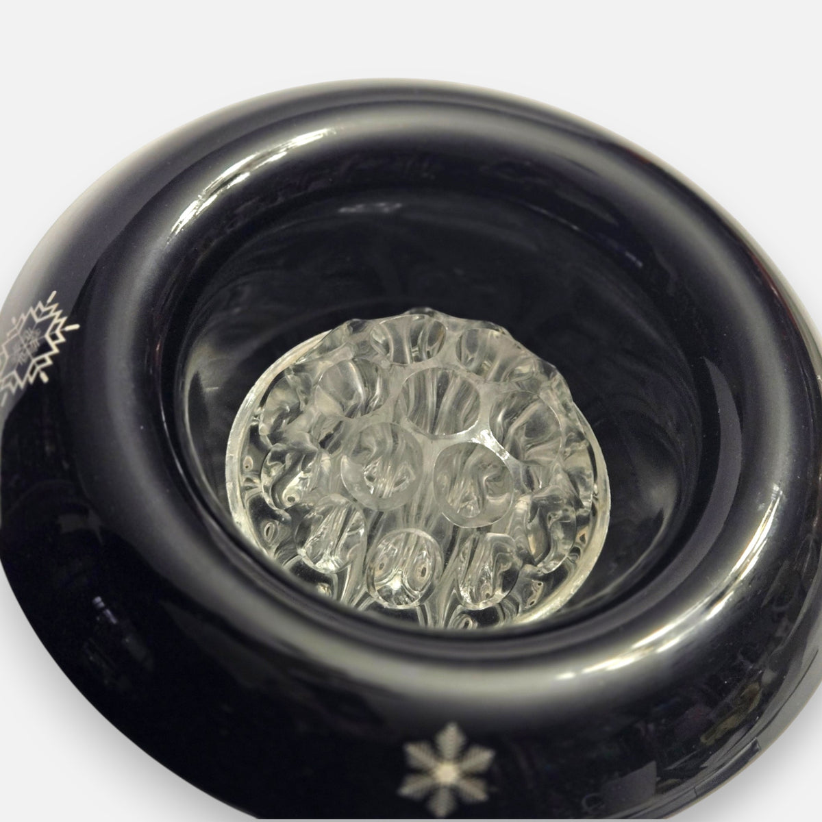 Bagley & Co Jetique Black Glass Posy Vase Bowl - Black
